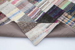 Kirk Yama Grey Patchwork Cotton Wool Handmade Area Rug 7'11'' x 9'10''