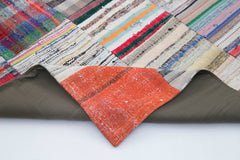 Kirk Yama Grey Patchwork Cotton Wool Handmade Area Rug 7'9'' x 9'10''