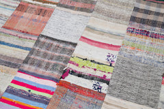 Kirk Yama Grey Patchwork Cotton Wool Handmade Area Rug 7'9'' x 9'10''