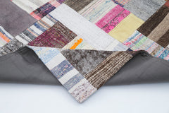 Kirk Yama Grey Patchwork Cotton Wool Handmade Area Rug 8'0'' x 10'0''