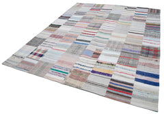 Kirk Yama Grey Patchwork Cotton Wool Handmade Area Rug 8'2'' x 10'0''