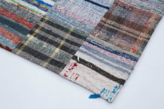 Handmade Area Rug – Grey Patchwork Rug Cotton Wool Carpet 7'10"x9'10" Durable