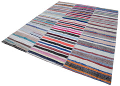 Kirk Yama Grey Patchwork Cotton Wool Handmade Area Rug 8'0'' x 9'10''