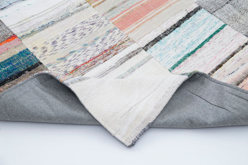 Kirk Yama Grey Patchwork Cotton Wool Handmade Area Rug 8'2'' x 10'0''