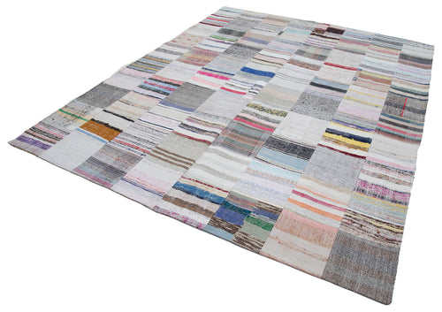 Kirk Yama Grey Patchwork Cotton Wool Handmade Area Rug 8'2'' x 10'0''