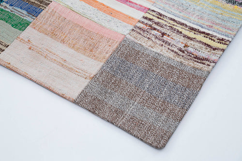 Kirk Yama Grey Patchwork Cotton Wool Handmade Area Rug 8'2'' x 10'0''