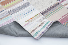 Kirk Yama Grey Patchwork Cotton Wool Handmade Area Rug 8'2'' x 10'0''