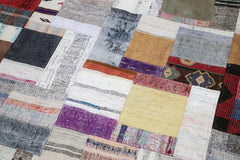 Kirk Yama Grey Patchwork Cotton Wool Handmade Area Rug 8'2'' x 10'0''