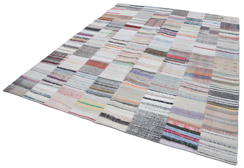 Kirk Yama Grey Patchwork Cotton Wool Handmade Area Rug 8'2'' x 10'0''