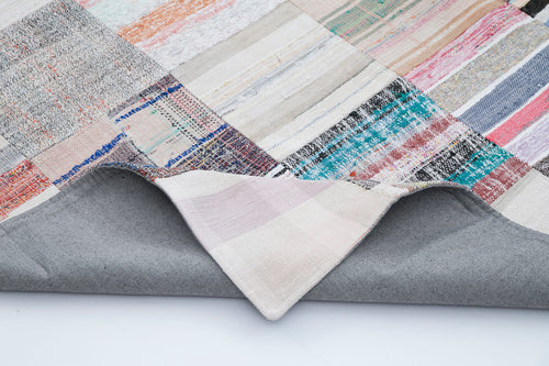 Kirk Yama Grey Patchwork Cotton Wool Handmade Area Rug 8'2'' x 10'0''