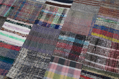 Kirk Yama Grey Patchwork Cotton Wool Handmade Area Rug 7'9'' x 9'10''