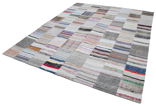Kirk Yama Grey Patchwork Cotton Wool Handmade Area Rug 8'2'' x 10'0''