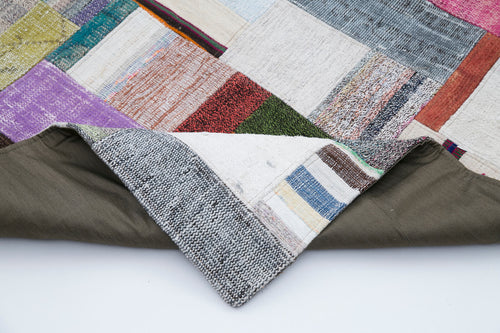 Kirk Yama Grey Patchwork Cotton Wool Handmade Area Rug 8'3'' x 10'1''