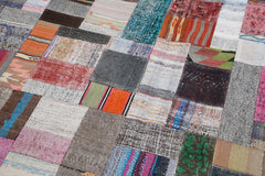 Handmade Area Rug – Kirk Yama Grey Patchwork Cotton Wool Carpet 7'11''x10'2''