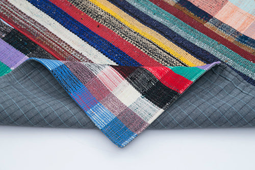 Kirk Yama Grey Patchwork Cotton Wool Handmade Area Rug 8'0'' x 10'1''