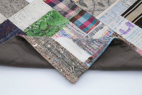 Kirk Yama Grey Patchwork Cotton Wool Handmade Area Rug 8'1'' x 10'0''