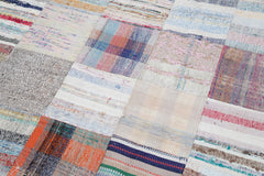 Handmade Area Rug | Grey Patchwork Rug - Cotton Wool Carpet 7'11"x9'10" by Agacan