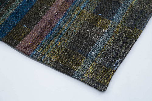 Handmade Area Rug – Grey Patchwork Carpet | Turkish Wool & Cotton Blend 7'7"x10'4"