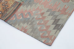 Handmade Area Rug - Kirk Yama Grey Patchwork Cotton Wool Vintage Carpet 6'8''x9'11''