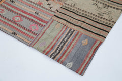 Kirk Yama Brown Patchwork Cotton Wool Handmade Area Rug 6'8'' x 9'11''