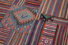 Kirk Yama Purple Patchwork Cotton Wool Handmade Area Rug 6'8'' x 9'10''