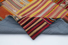 Kirk Yama Orange Patchwork Cotton Wool Handmade Area Rug 6'8'' x 9'10''