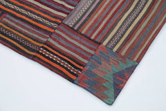 Kirk Yama Purple Patchwork Cotton Wool Handmade Area Rug 6'8'' x 9'11''