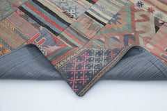 Kirk Yama Grey Patchwork Cotton Wool Handmade Area Rug 6'8'' x 9'11''