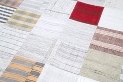Kirk Yama White Patchwork Cotton Wool Handmade Area Rug 8'1'' x 9'11''