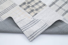 Kirk Yama White Patchwork Cotton Wool Handmade Area Rug 8'1'' x 9'11''