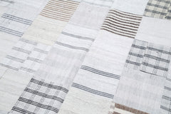 Kirk Yama White Patchwork Cotton Wool Handmade Area Rug 8'1'' x 9'11''