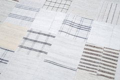 Kirk Yama White Patchwork Cotton Wool Handmade Area Rug 8'0'' x 10'0''