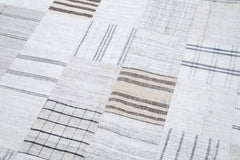 Kirk Yama White Patchwork Cotton Wool Handmade Area Rug 8'0'' x 10'0''