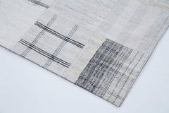 Kirk Yama White Patchwork Cotton Wool Handmade Area Rug 8'0'' x 10'0''