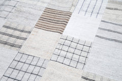 Kirk Yama White Patchwork Cotton Wool Handmade Area Rug 8'0'' x 10'0''