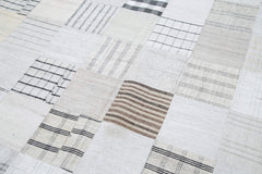 Kirk Yama Grey Patchwork Cotton Wool Handmade Area Rug 8'0'' x 10'0''