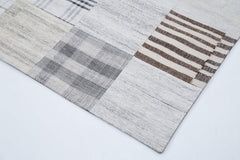 Kirk Yama White Patchwork Cotton Wool Handmade Area Rug 8'0'' x 9'11''
