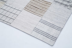 Kirk Yama White Patchwork Cotton Wool Handmade Area Rug 8'0'' x 10'0''