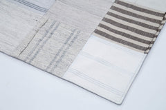 Kirk Yama White Patchwork Cotton Wool Handmade Area Rug 8'0'' x 10'0''