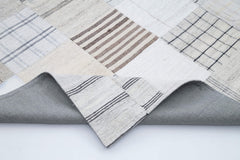 Handmade Area Rug – White Patchwork Wool Cotton Vintage Turkish Carpet 8'x10' by Agacan