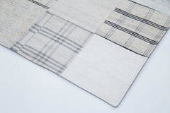 Kirk Yama White Patchwork Cotton Wool Handmade Area Rug 8'0'' x 10'0''