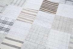 Kirk Yama White Patchwork Cotton Wool Handmade Area Rug 8'0'' x 10'0''