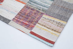 Kirk Yama White Patchwork Cotton Wool Handmade Area Rug 8'2'' x 11'6''