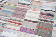 Kirk Yama White Patchwork Cotton Wool Handmade Area Rug 8'2'' x 11'6''