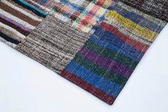 Kirk Yama Grey Patchwork Cotton Wool Handmade Area Rug 7'10'' x 11'9''