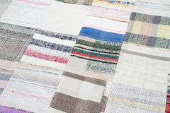 Kirk Yama White Patchwork Cotton Wool Handmade Area Rug 8'2'' x 11'6''