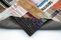 Kirk Yama Grey Patchwork Cotton Wool Handmade Area Rug 8'5'' x 11'6''