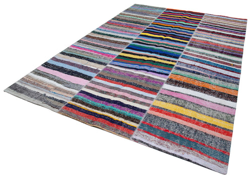 Handmade Area Rug – Kirk Yama Grey Patchwork Cotton Wool Carpet 8'x11'6''