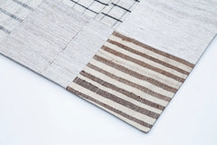 Handmade Area Rug – Kirk Yama White Patchwork Cotton Wool Carpet 8'2''x11'5''