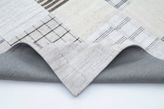 Handmade Area Rug – Kirk Yama White Patchwork Cotton Wool Carpet 8'2''x11'5''